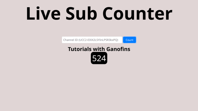 How to create a YouTube Live Subscriber Count Website using YouTube API